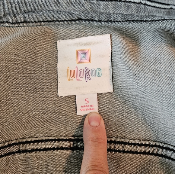 Lularoe Harvey gray denim jacket size small like new - Picture 6 of 6